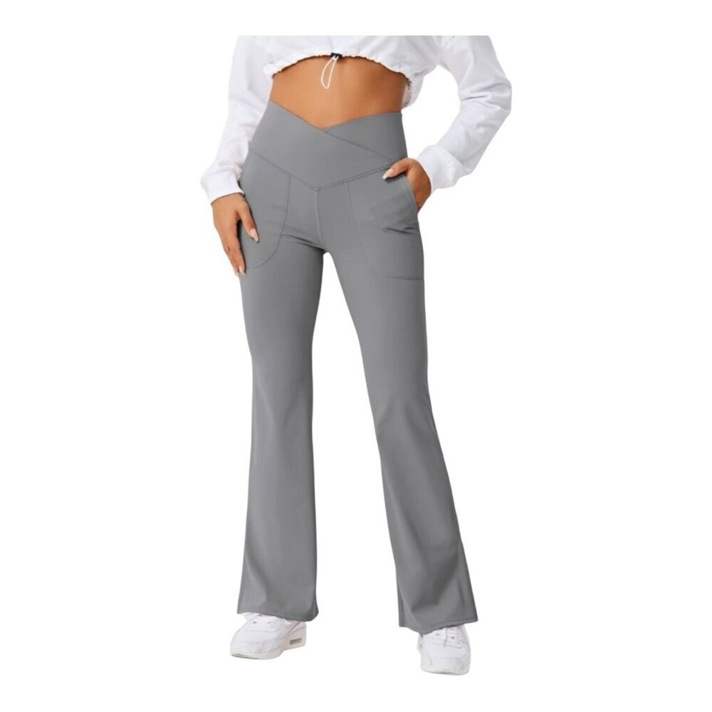 HALARA Crossover Pocket Split Hem Full Length Fla… - image 1